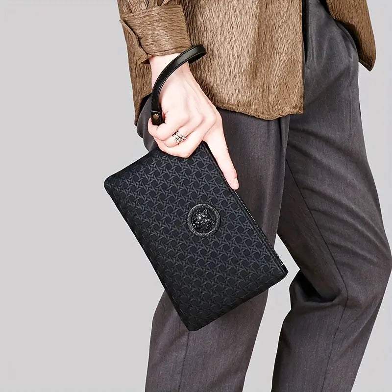 Men's Sleek Faux Leather Clutch