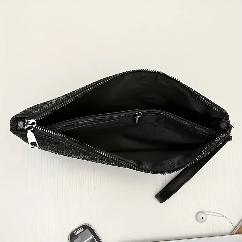 Men's Sleek Faux Leather Clutch