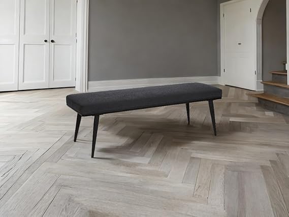 EROS Gray Fabric Upholstered Bench