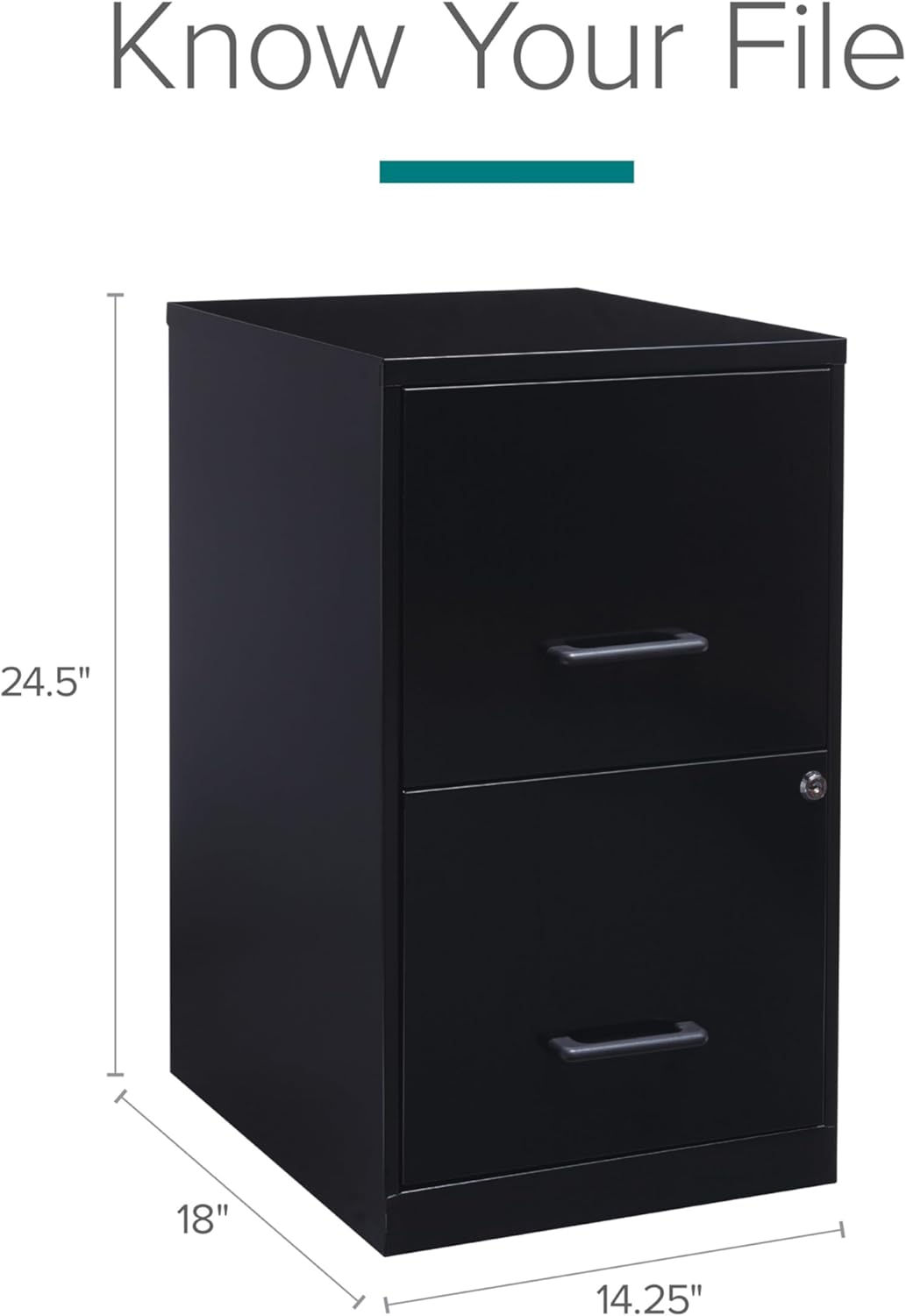 Lorell 14341 18 Deep 2-Drawer File Cabinet