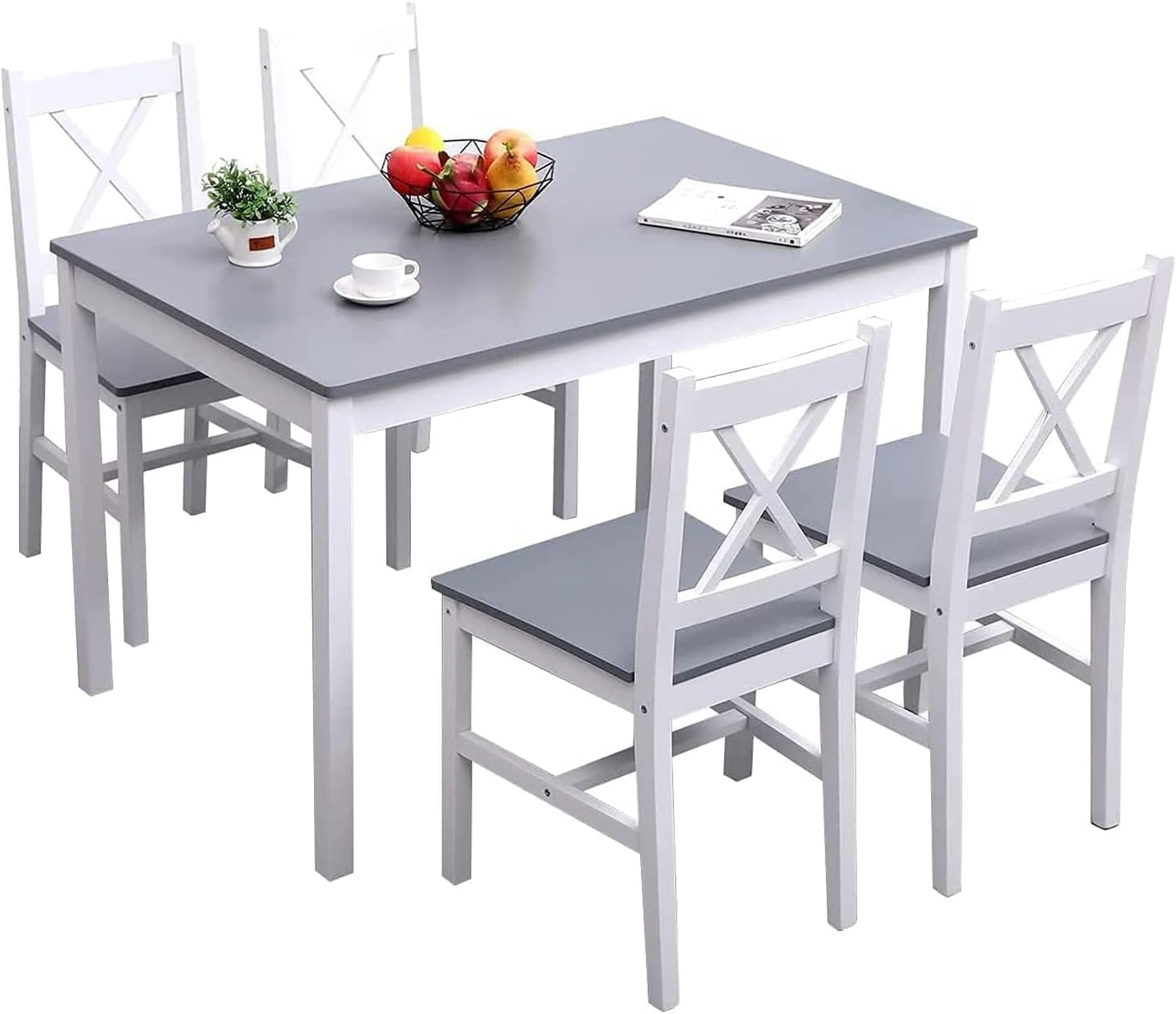 DlandHome 5-Piece Dining Table and Chairs Dining Room Set