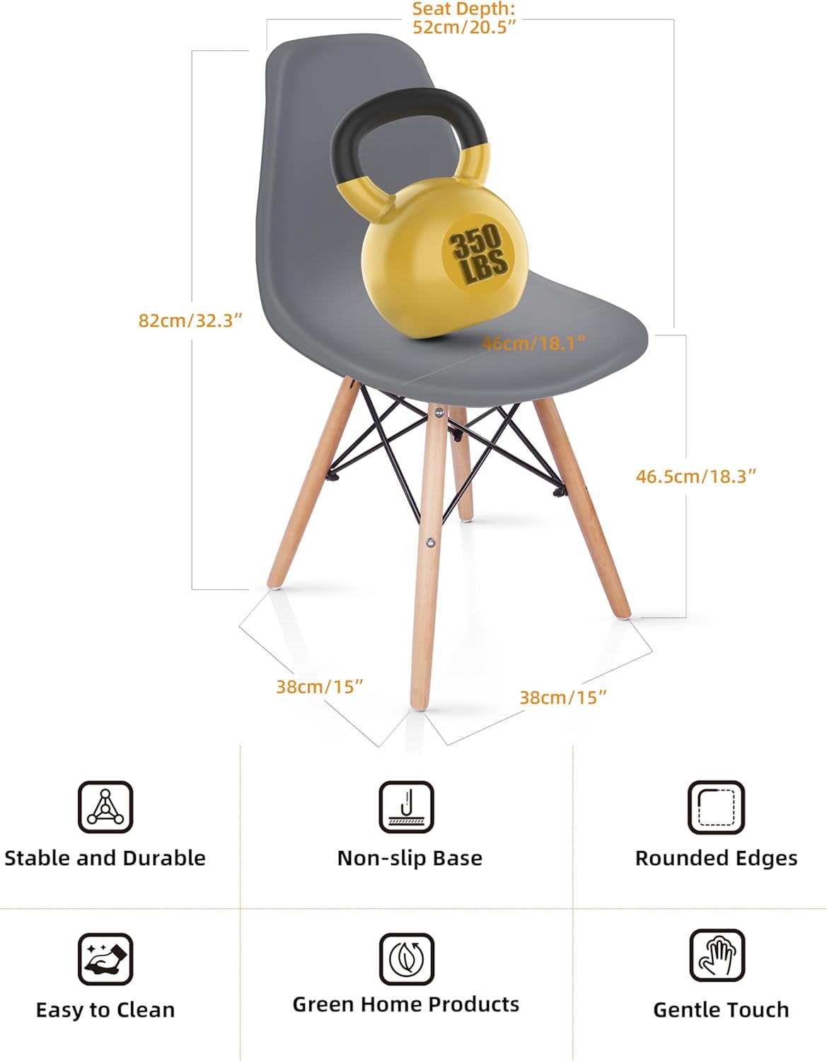 Mastery Mart Modern Side Chair Mid Century Dining Chairs