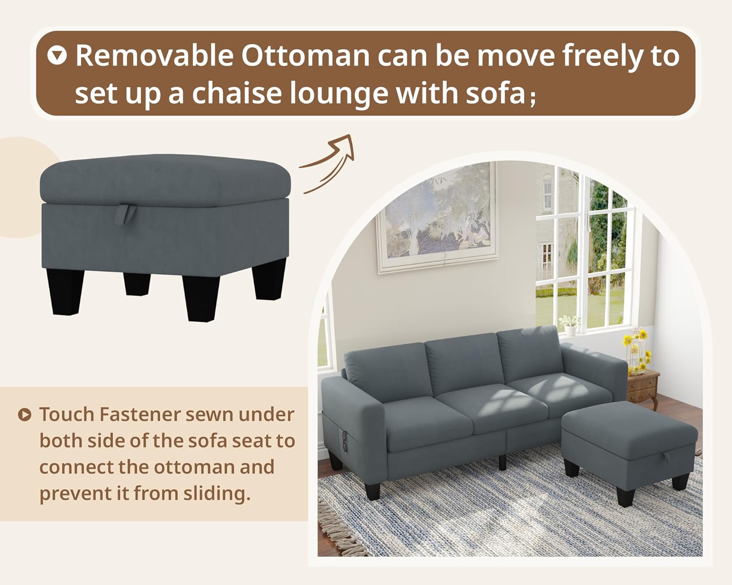 Woyomeub Sectional Sofa Couches for Living Room