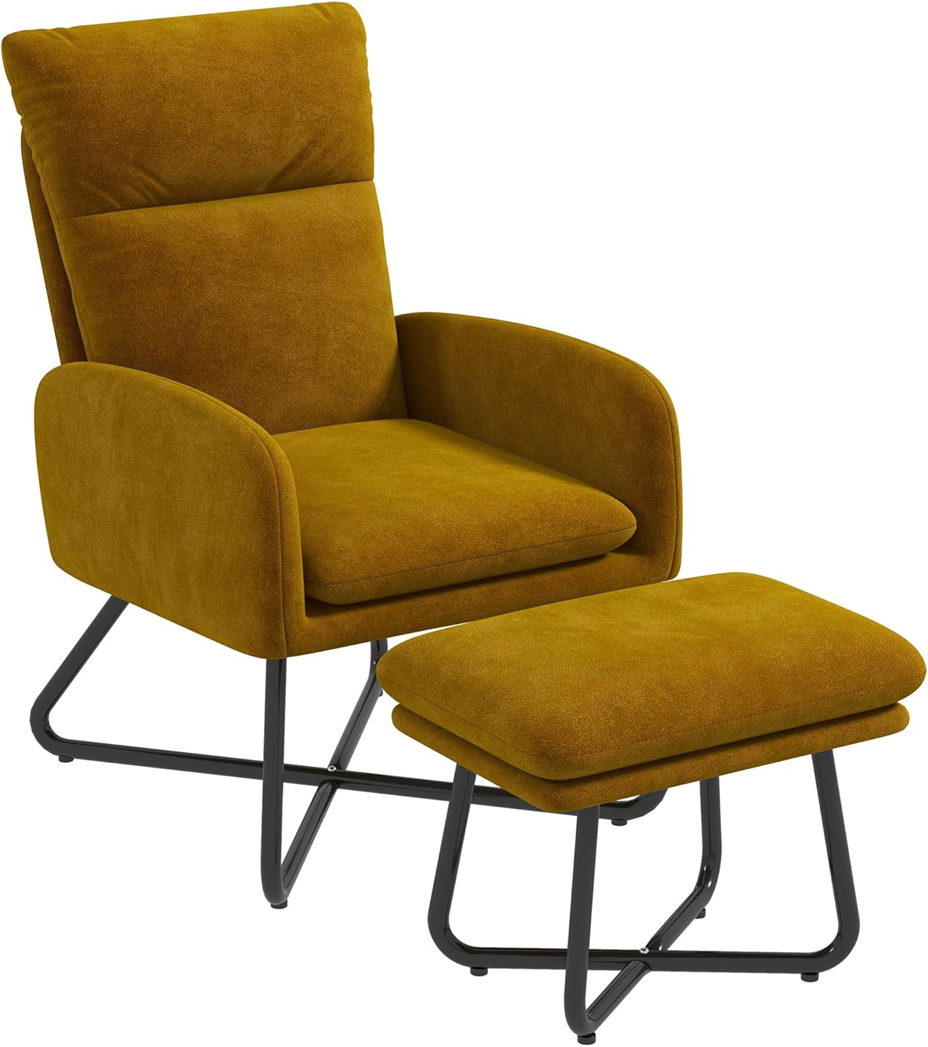 HOMCOM Modern Accent Chair with Ottoman