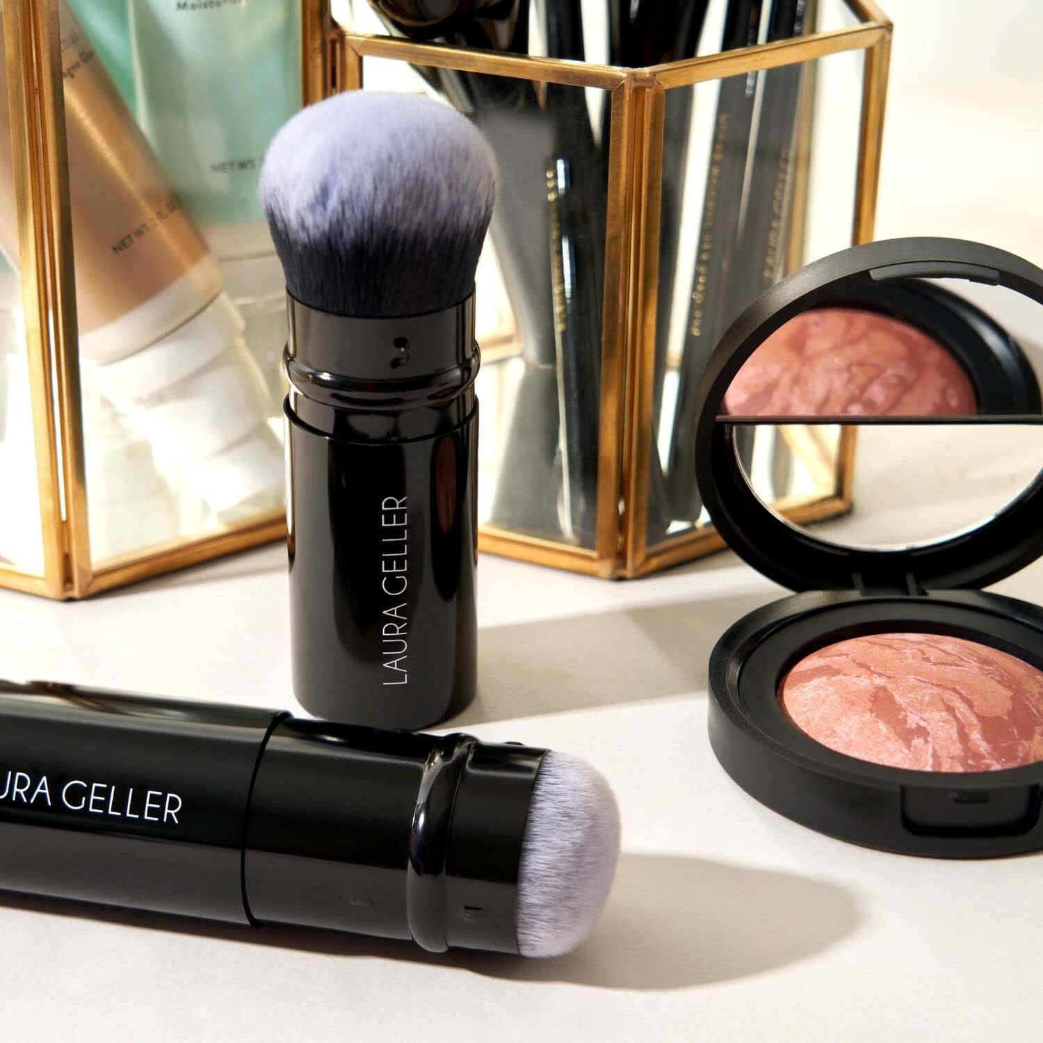 LAURA GELLER NEW YORK Retractable Airbrush Kabuki Brush for All Face Makeup & Foundation for Liquid,