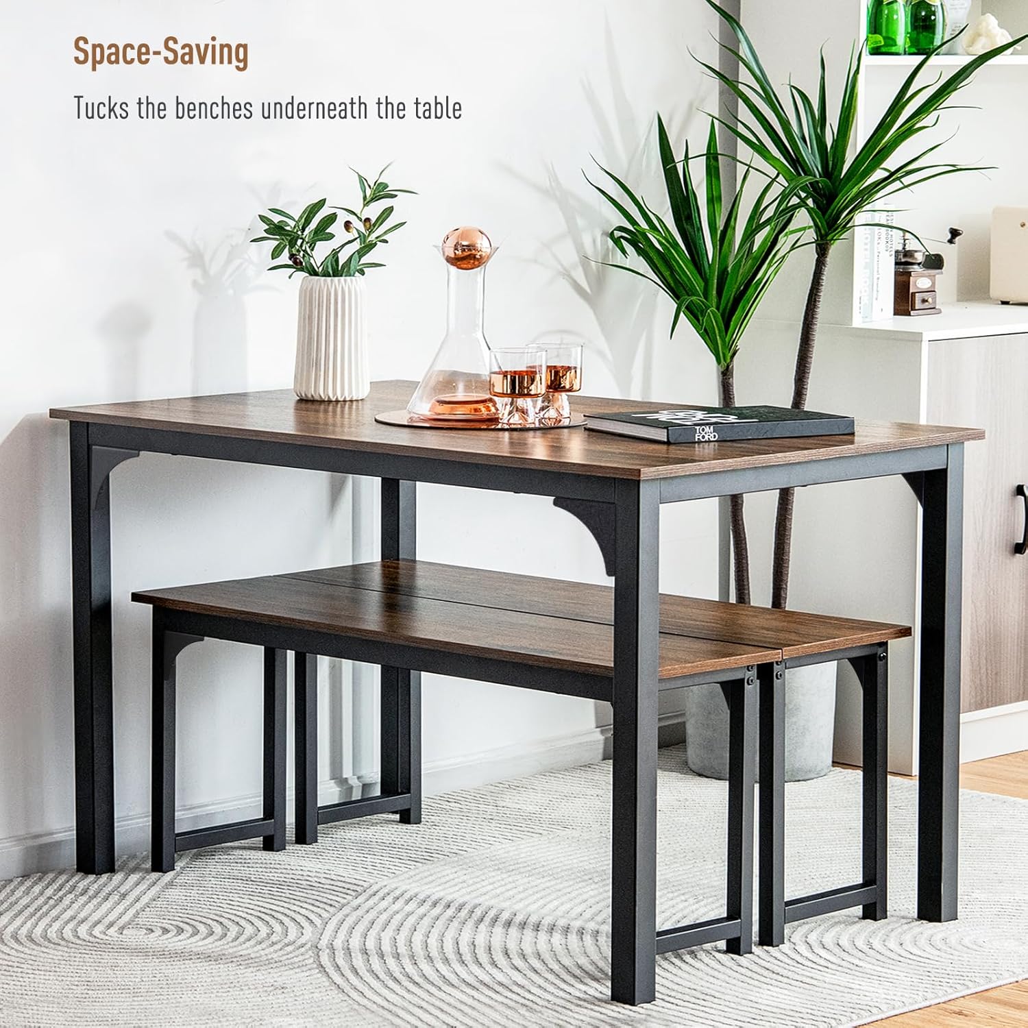 Nafort 3-Piece Dining Table with Benches