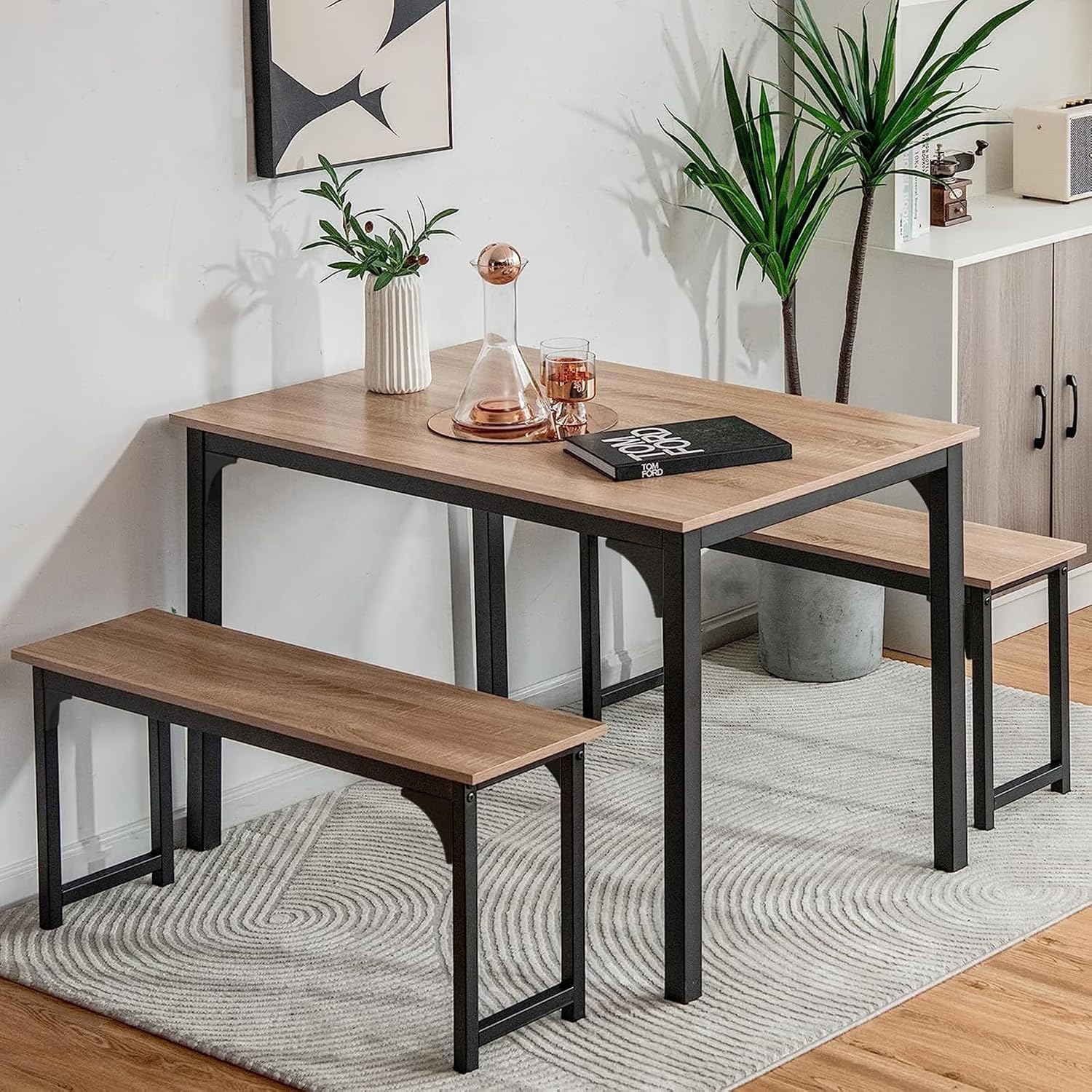 Nafort 3-Piece Dining Table with Benches