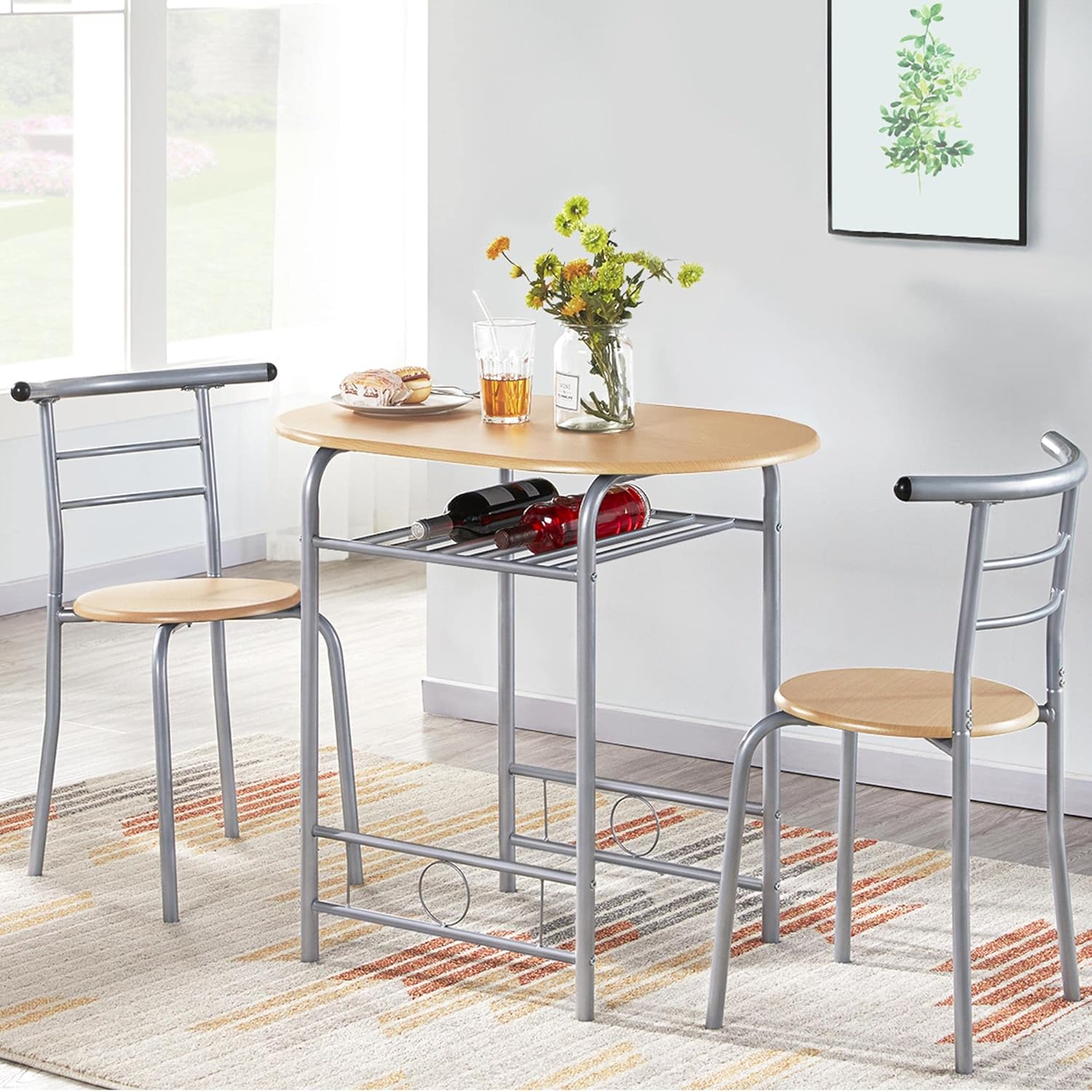 Yaheetech Modern Dining Table Set for 2