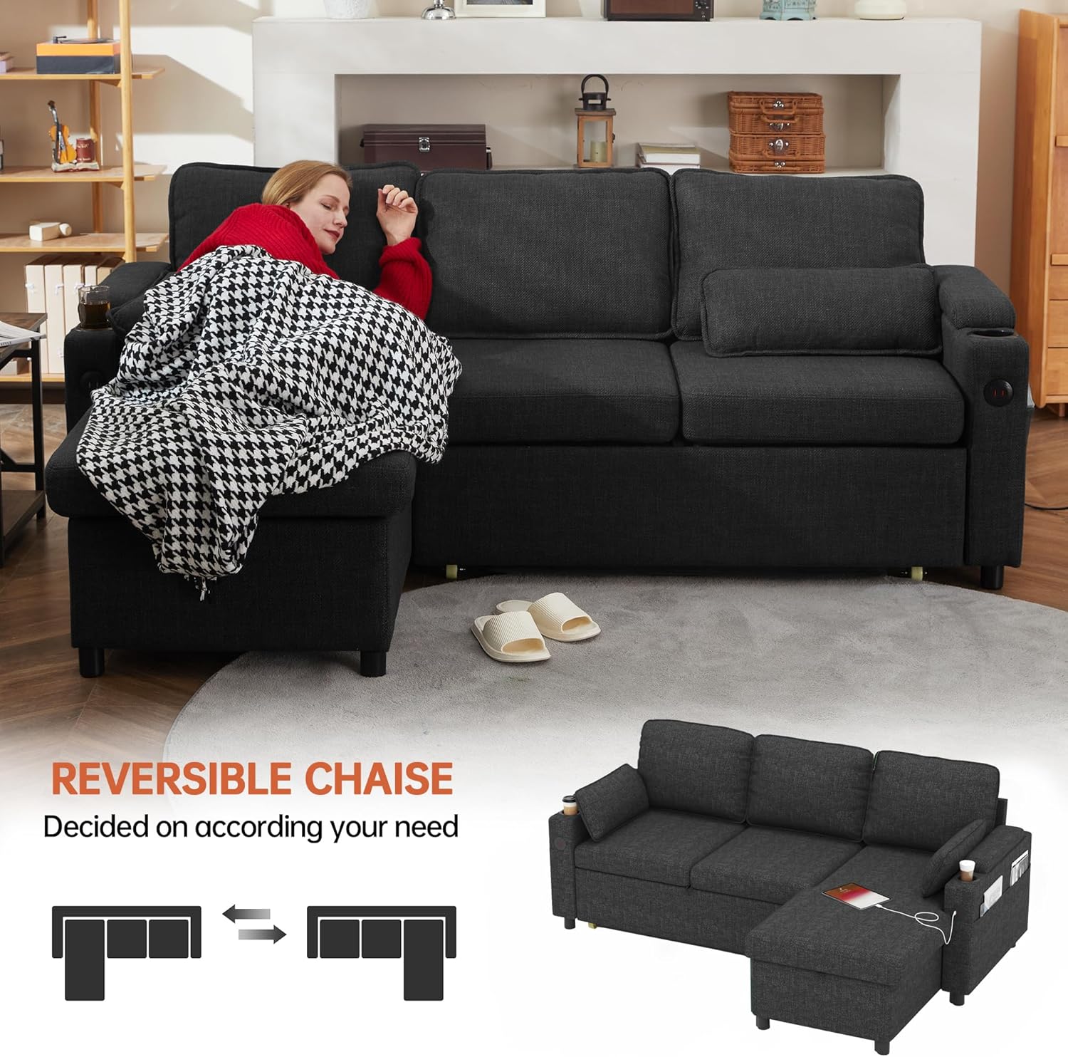 DURASPACE Sofa Bed, Sleeper Sofa Couch with Pullout Bed for Living Room,