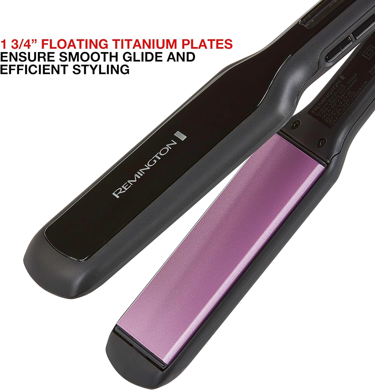 Remington 1" Anti-Static Flat Iron with Floating Ceramic Plates and Digital Controls, Hair Straightener, Purple, S5500