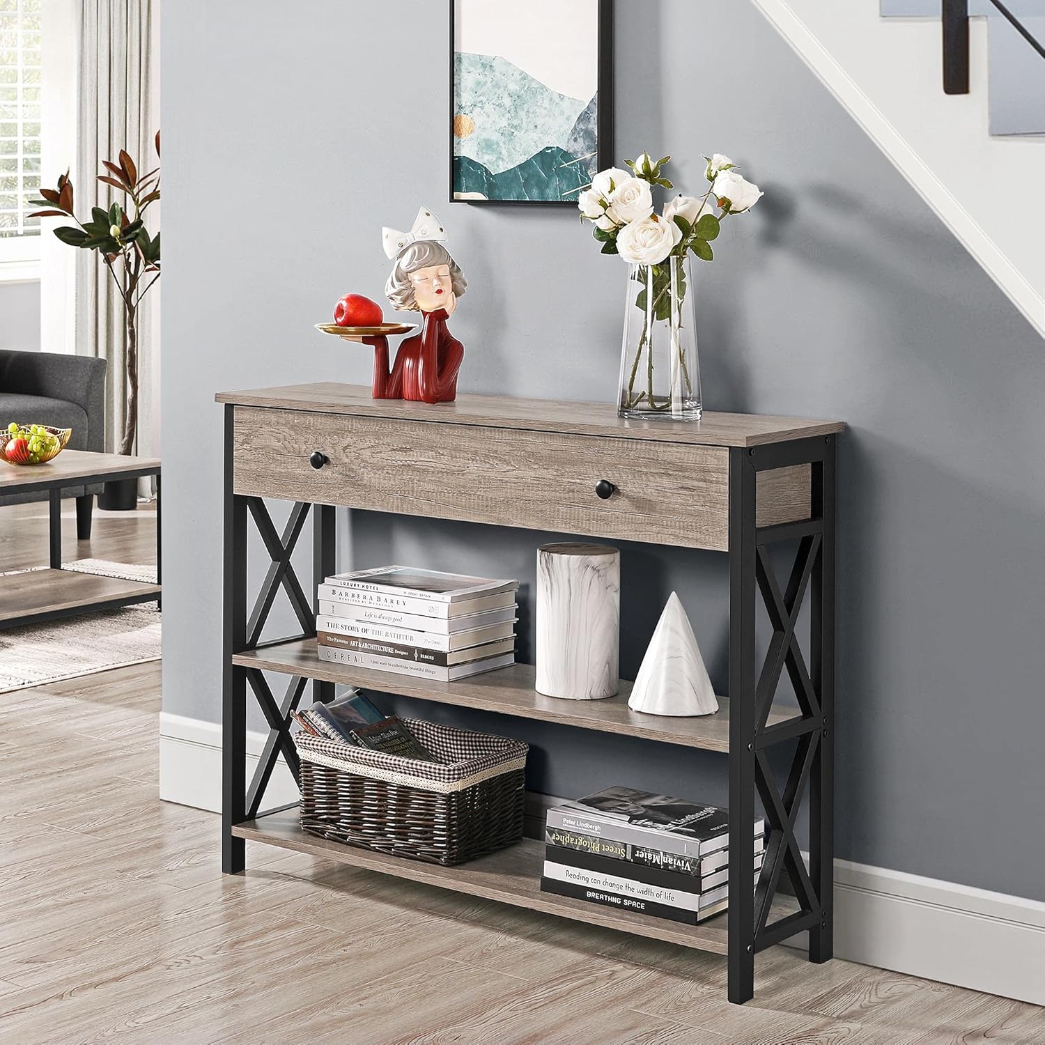 Yaheetech Console Table with Drawer for Entryway