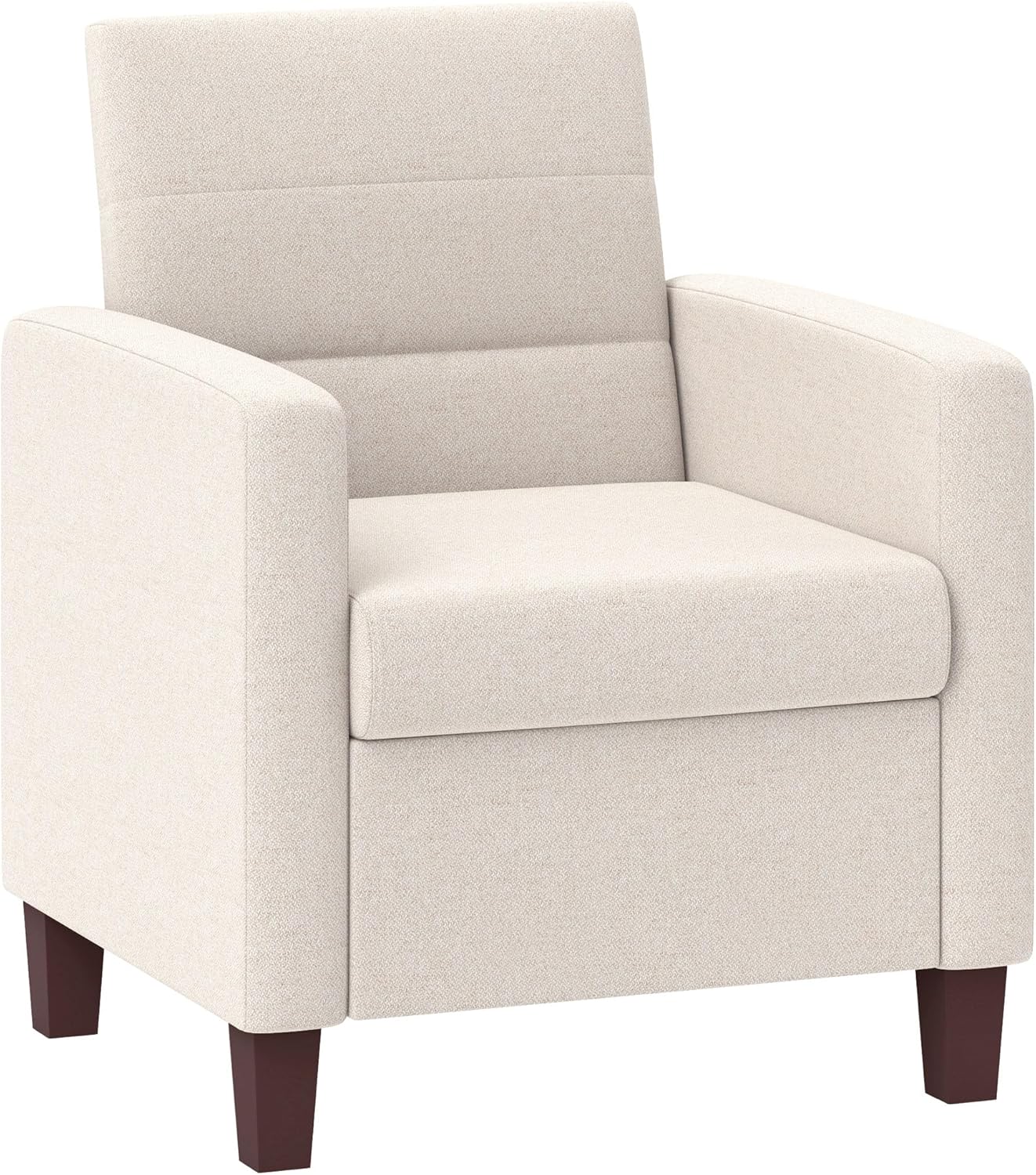 HOMCOM Modern Armchair, Fabric Accent Chair with Seat Cushion and Non-Slip Pads for Living Room