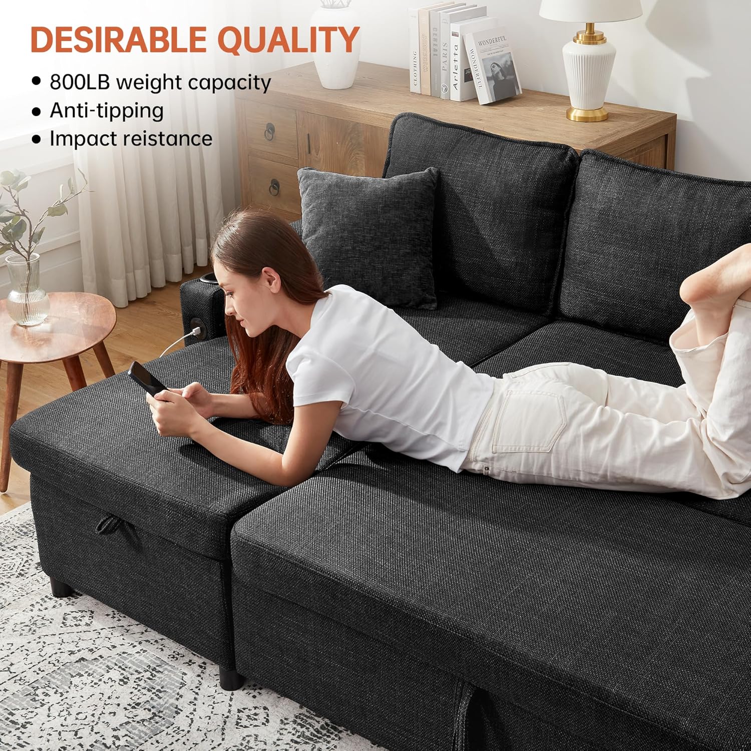 DURASPACE Sofa Bed, Sleeper Sofa Couch with Pullout Bed for Living Room,