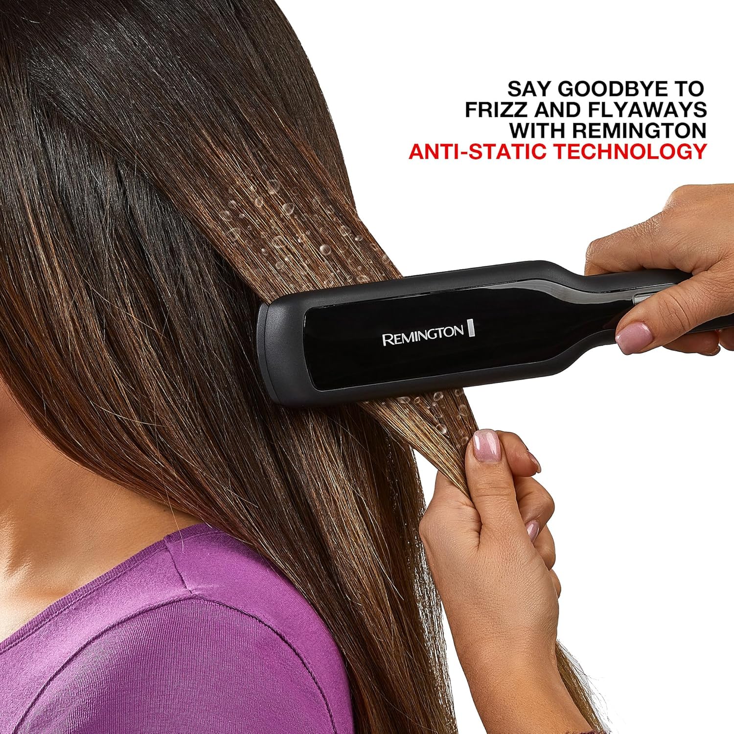 Remington 1" Anti-Static Flat Iron with Floating Ceramic Plates and Digital Controls, Hair Straightener, Purple, S5500